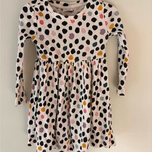 Hanna Anderson Girls Polka Dot Long Sleeve Dress